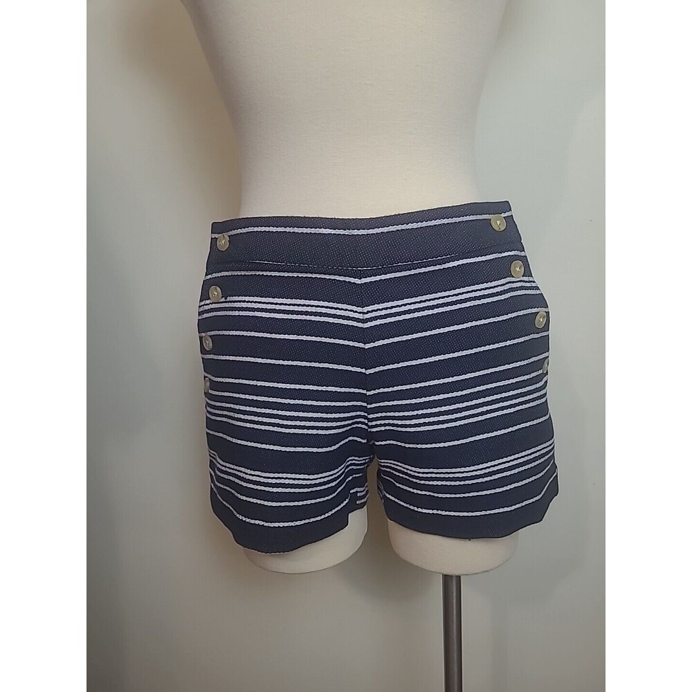 Banana Republic Navy White 4" Striped Shorts Button Detail with Tags